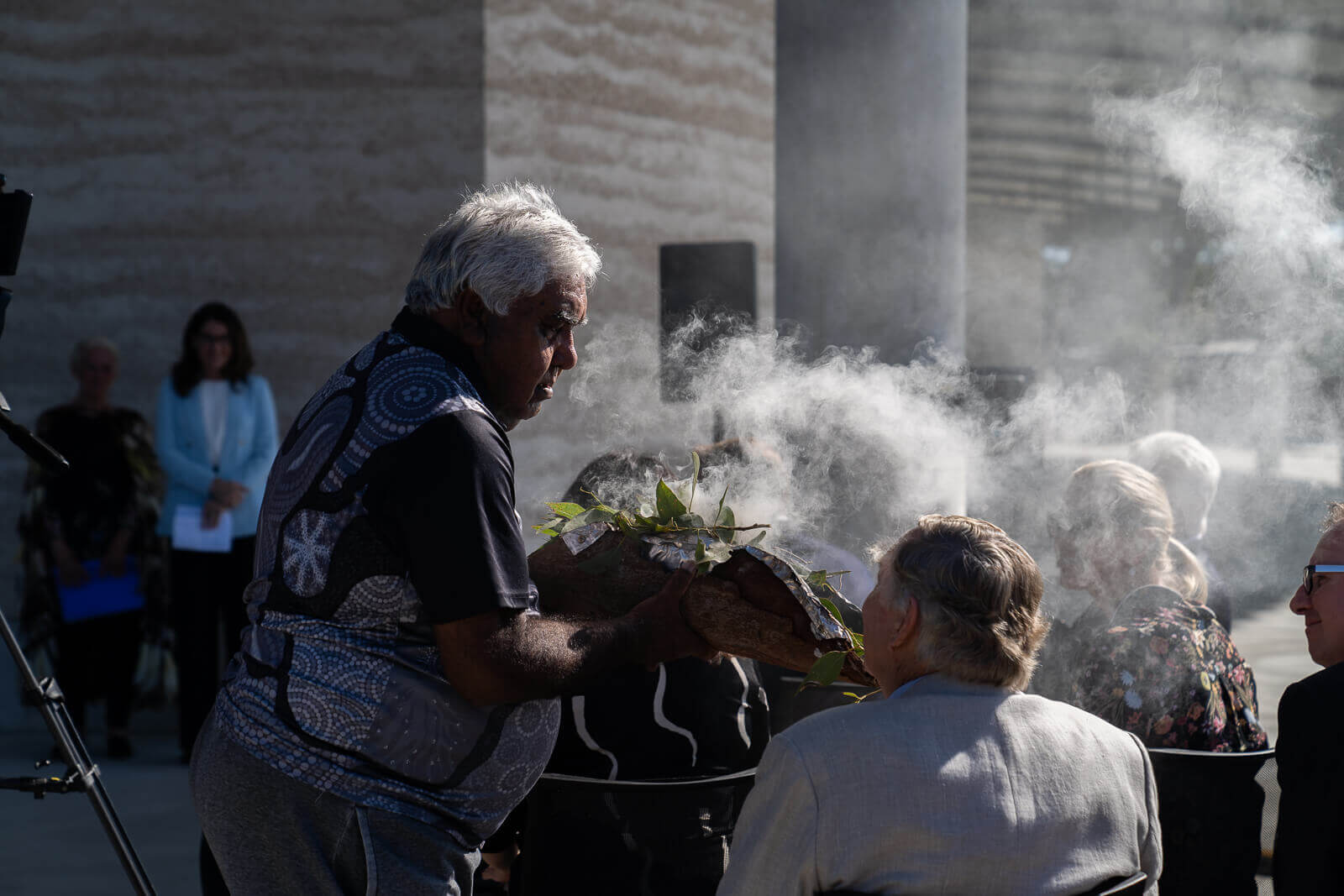 Uncle Ivan performing the smoking ceremony