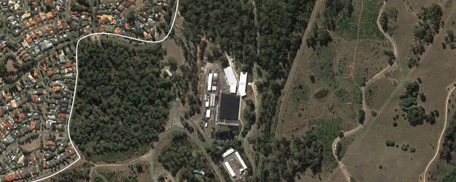 Aerial photograph of the Cumberland Plain Woodland at the Australian Botanic Garden Mount Annan