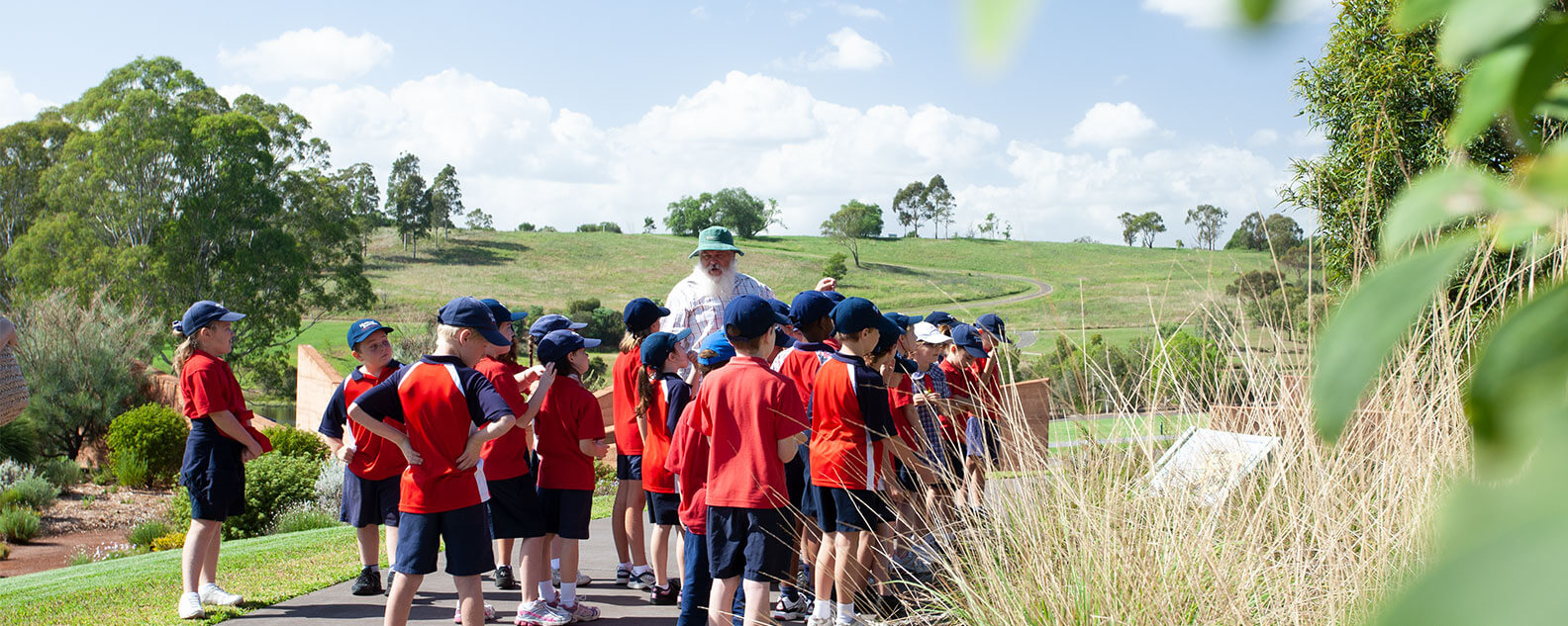 School children touring the Australian Botanic Garden Mount Annan