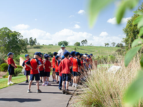 School children touring the Australian Botanic Garden Mount Annan