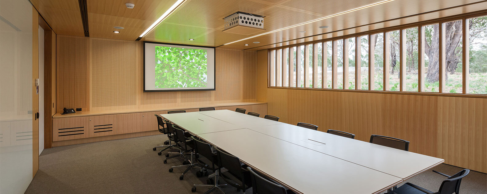 Eucalyptus Room set up for a meeting