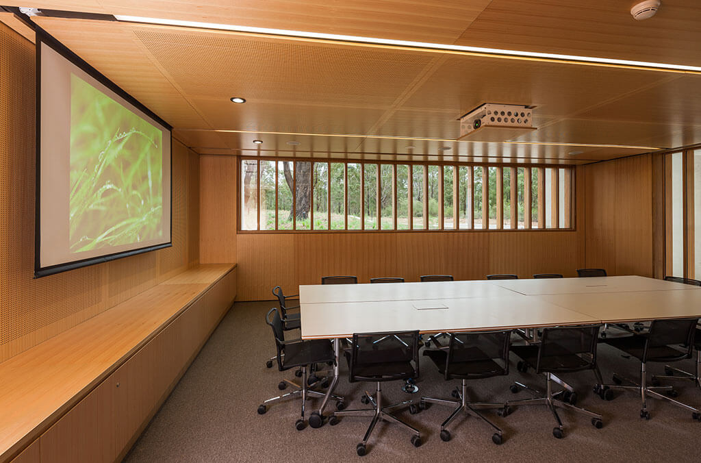 Eucalyptus Room set up for a meeting