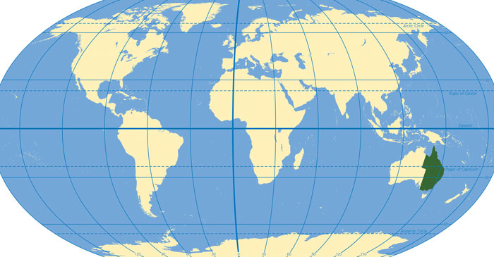 Map of Livistona Australis' Cabbage Tree Palm Habitat