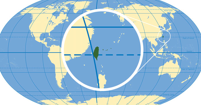 Map of the Taiwan sugar palm's habitat