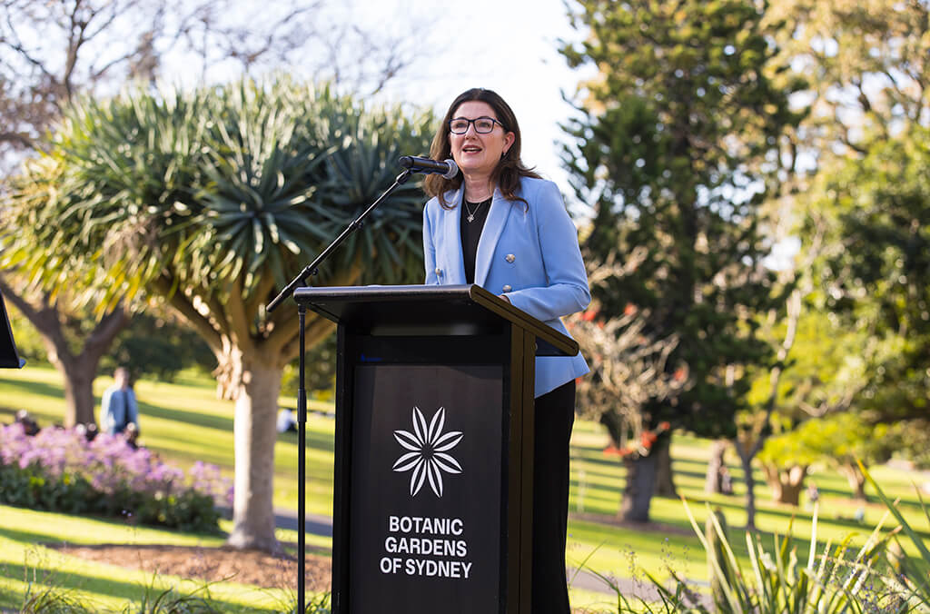 Chief Executive Denise Ora speaks at the Amphitheatre opening