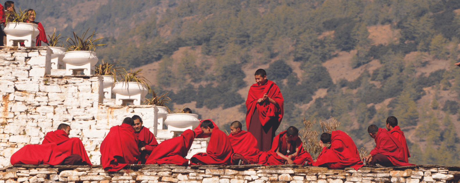 Monks at Monastery in Paro