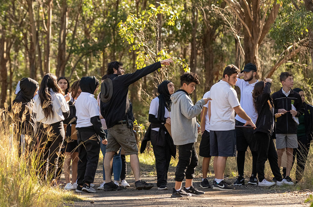 School children on a tour of the Garden