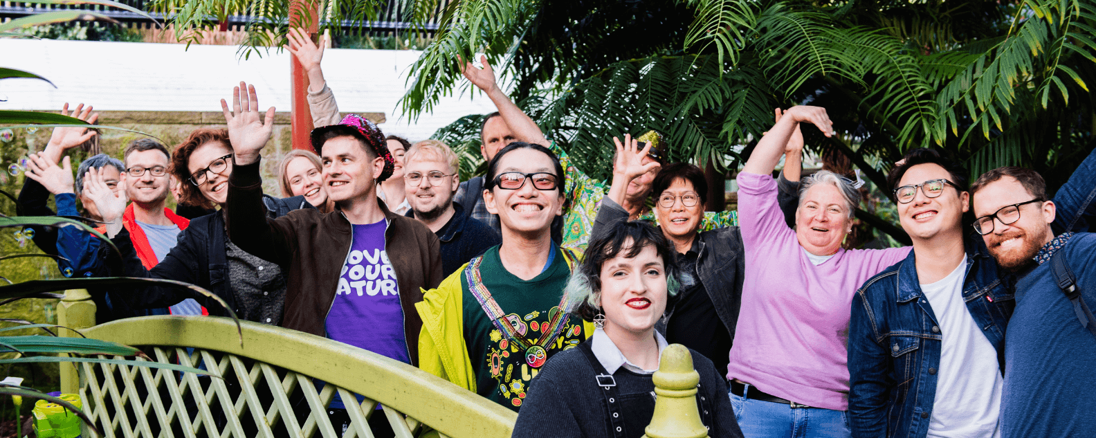 A group of people enjoying the Queer Plants walk last year during Sydney Pride