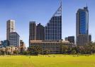 Sunny field with Sydney CBD in background