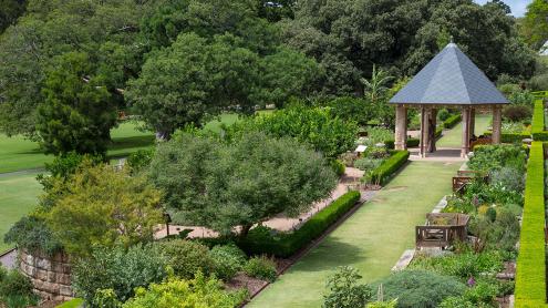 Side view of the Herb Garden