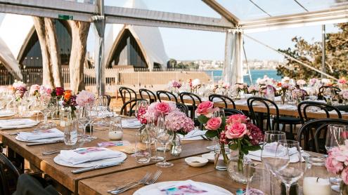 Wedding ceremony at Bennelong Lawn