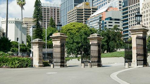 Iron and sandstone gates