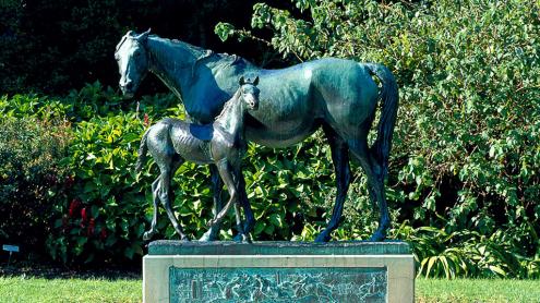 Statue of a horse and a foal