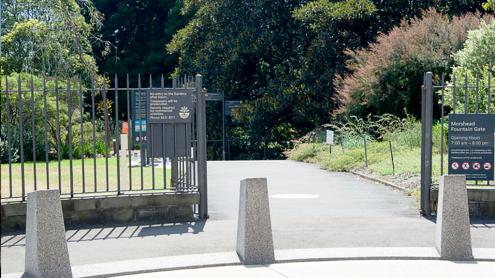 Gates and path leading into Garden