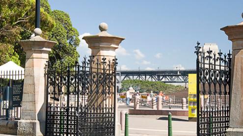 Iron and sandstone gates