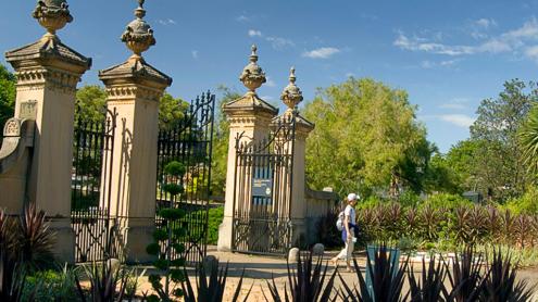 Iron and sandstone gates