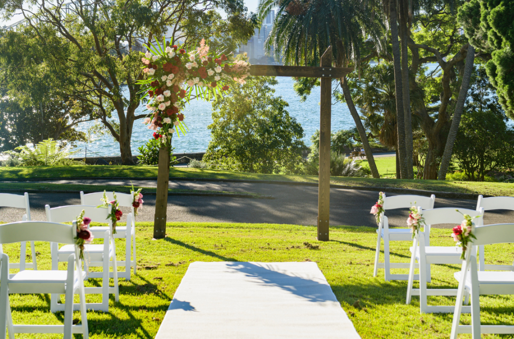 Wedding ceremony at Eucalypt Lawn