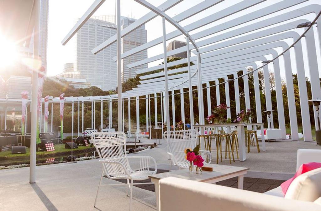 Outdoor al fresco area at the Calyx, Royal Botanic Garden Sydney