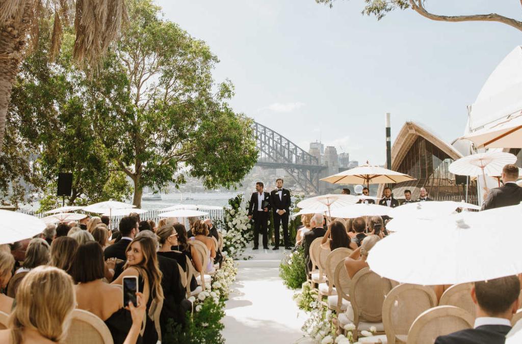 Wedding ceremony at Bennelong Lawn