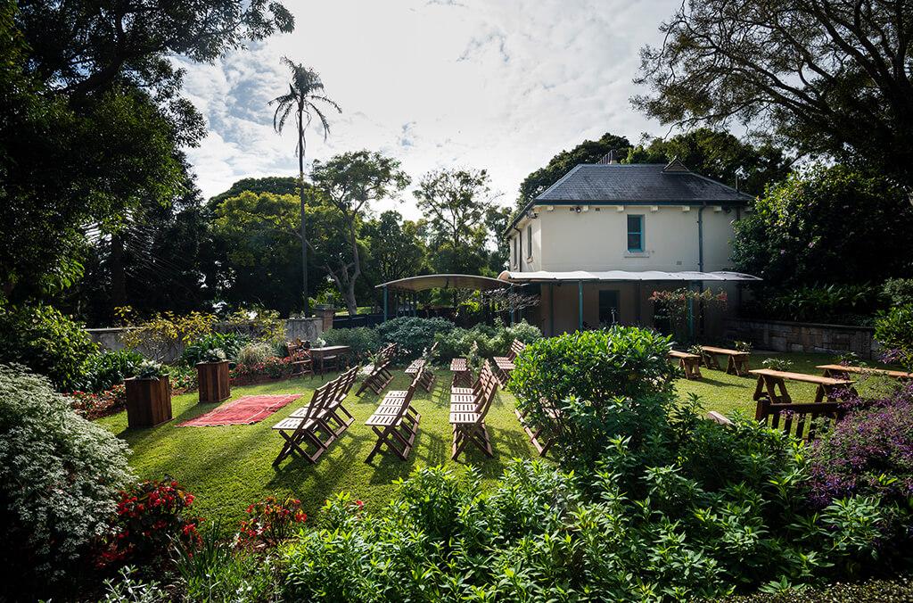 Elegant historical house with manicured gardens