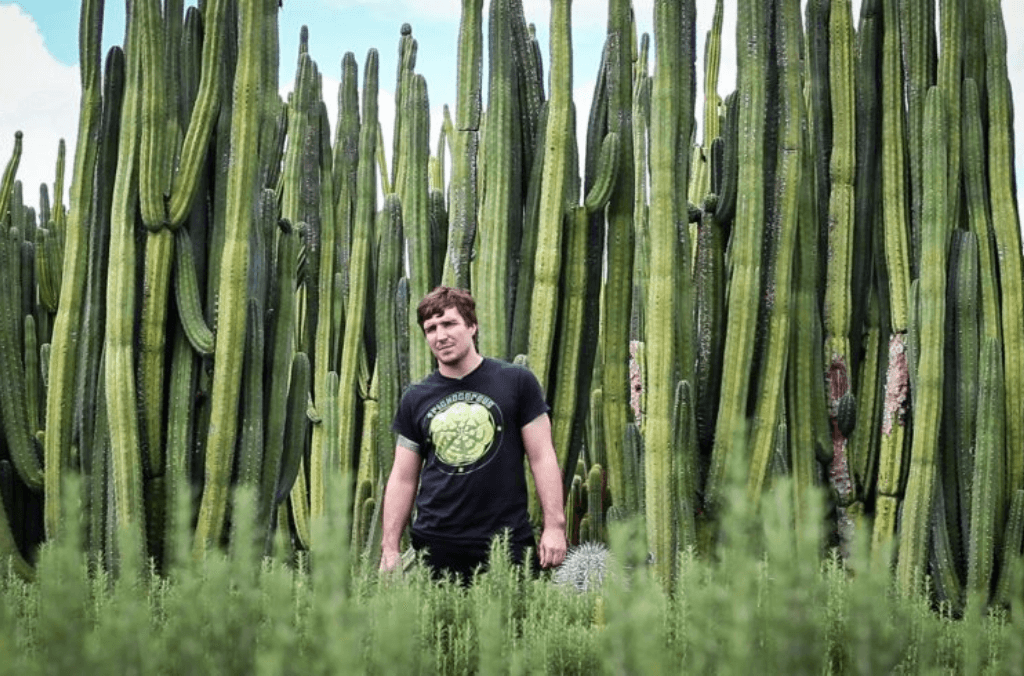 Dr. Liam Engel in his Cactus Garden